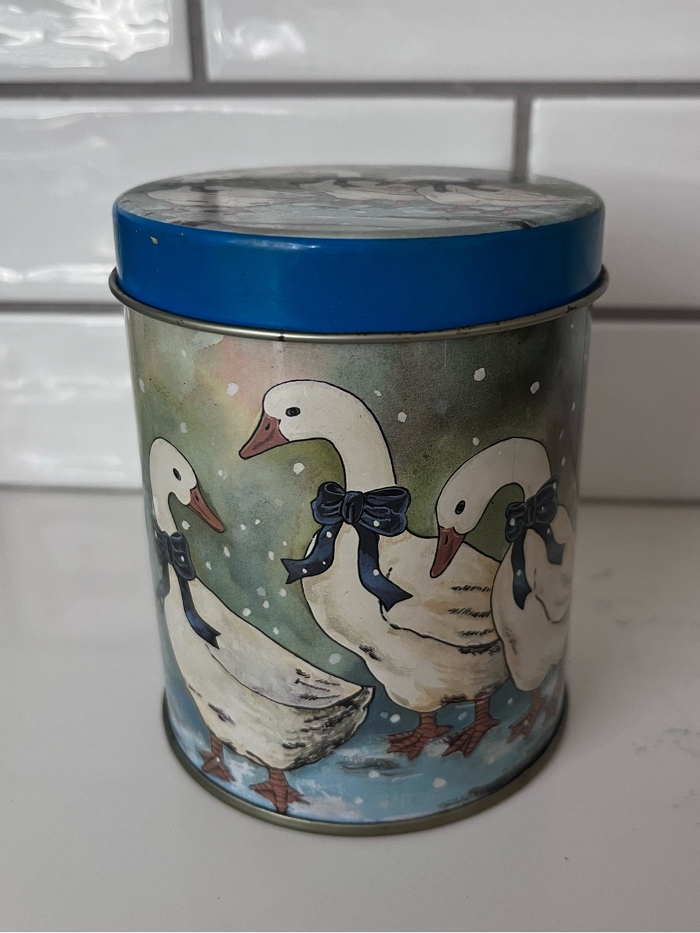 Vintage 80s Country Goose Tin | Cottagecore Farmhouse Decor